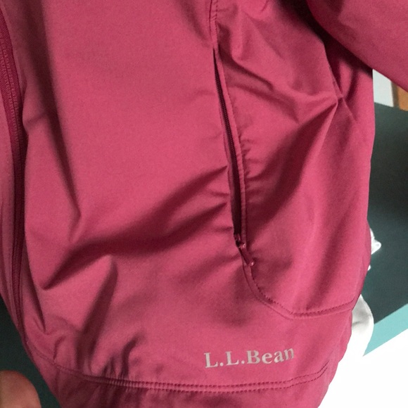 L.L. Bean Jacket XL Women Pink Nylon Full Zip - Picture 3 of 13